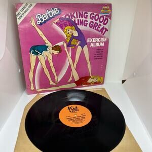 Vintage Barbie Looking good feeling great  Exercise Album with poster